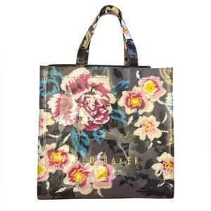 Ted Baker Gray and Pink Floral Tote